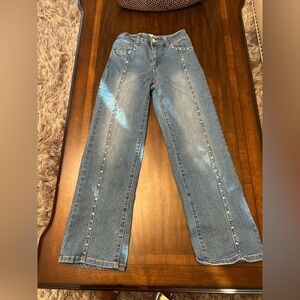 Kids Blue Jeans with Studded Detail-Size 10/12-
25" inseam